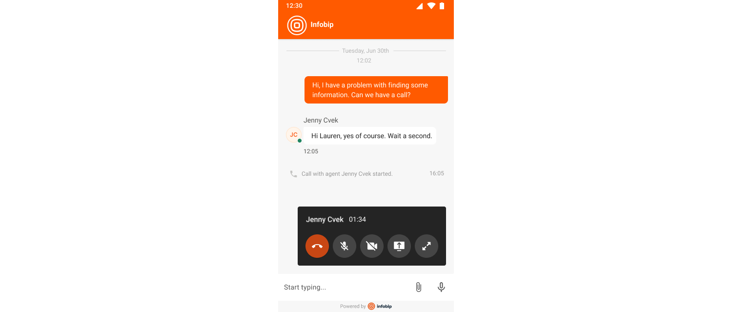 Live Chat - Customer minimizing the call