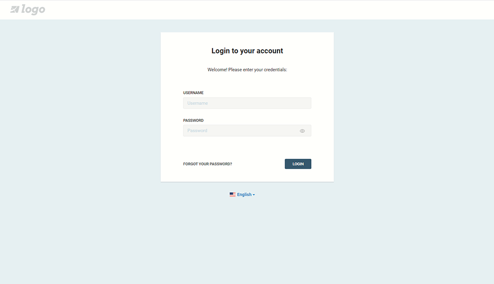 login page on user platform