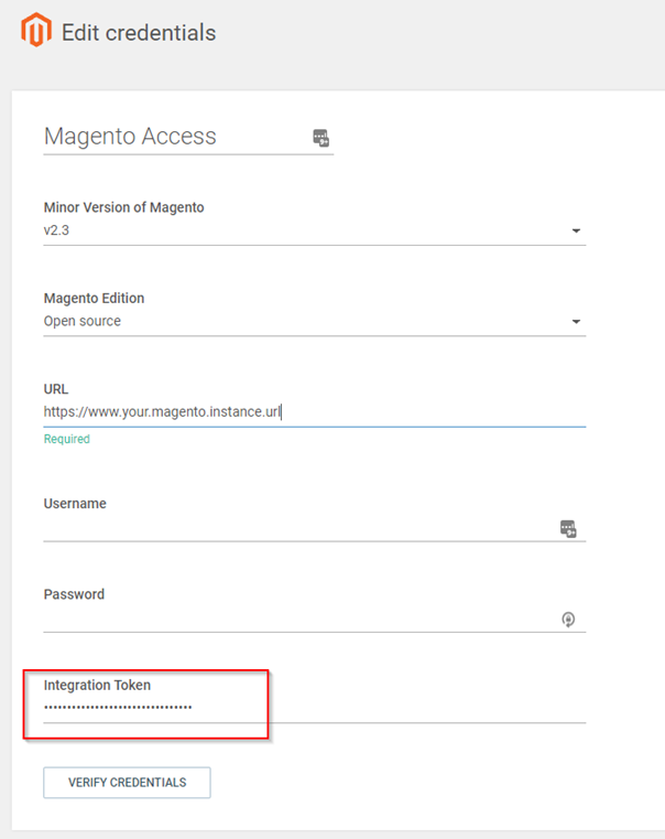 Magento credentials