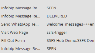 Activity log with delivery and seen events