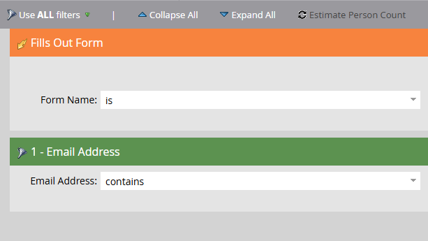 Smart List with test filter