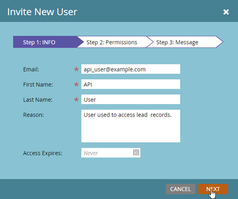 Marketo - invite new user