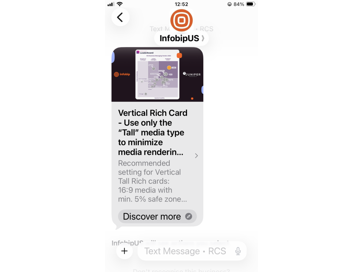 Image display in a vertical rich card on Android