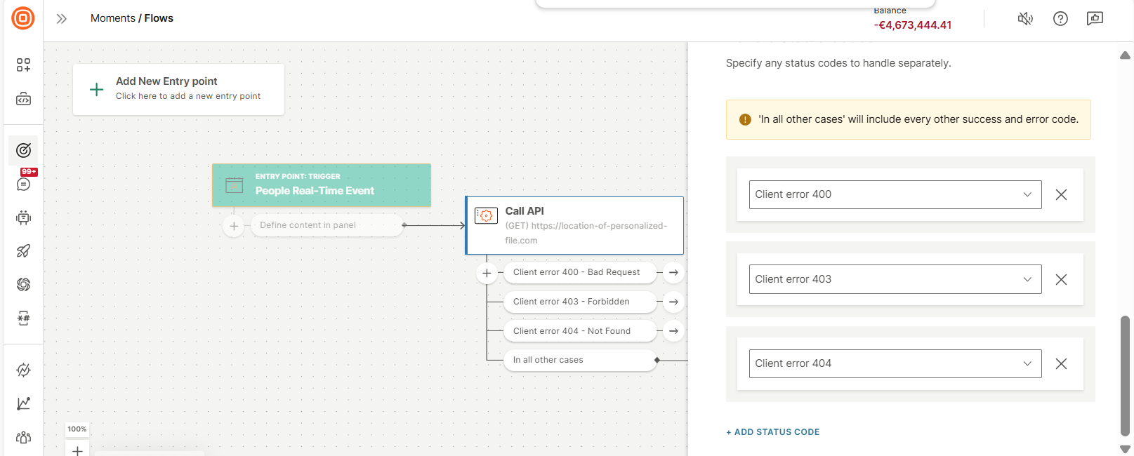 Manage failed requests