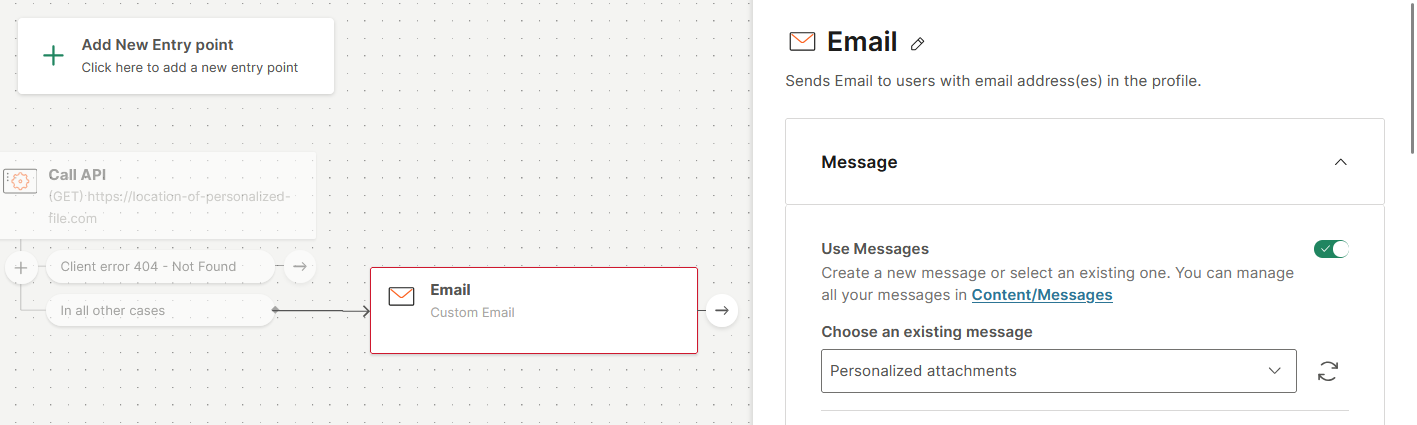 Add Email element to the flow