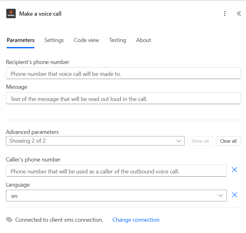 Microsoft Power Automate - Make a voice call