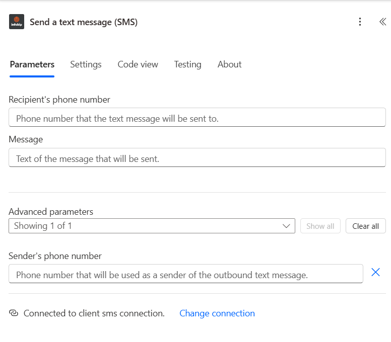Microsoft Power Automate - Send text message SMS