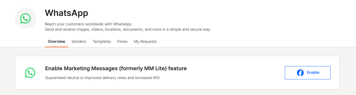 WA MM API enable button