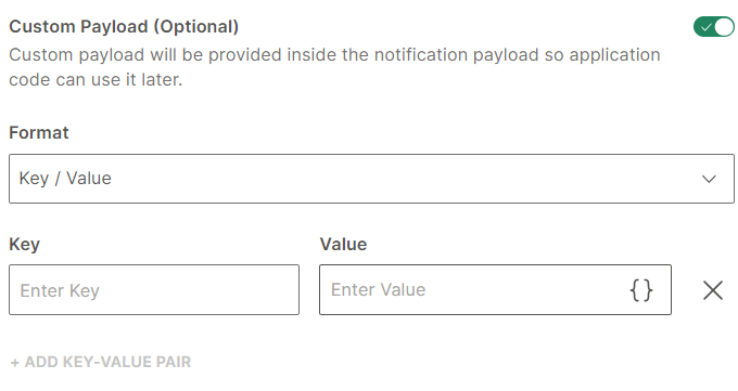 Configure custom payload