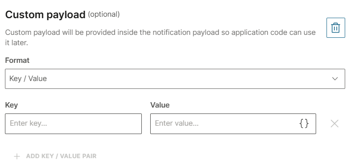 Configure custom payload