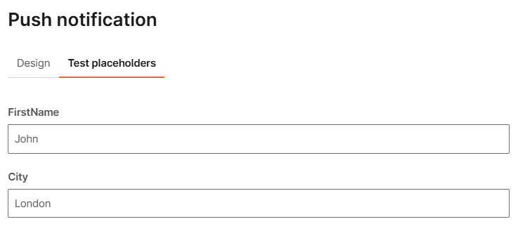 Test placeholders