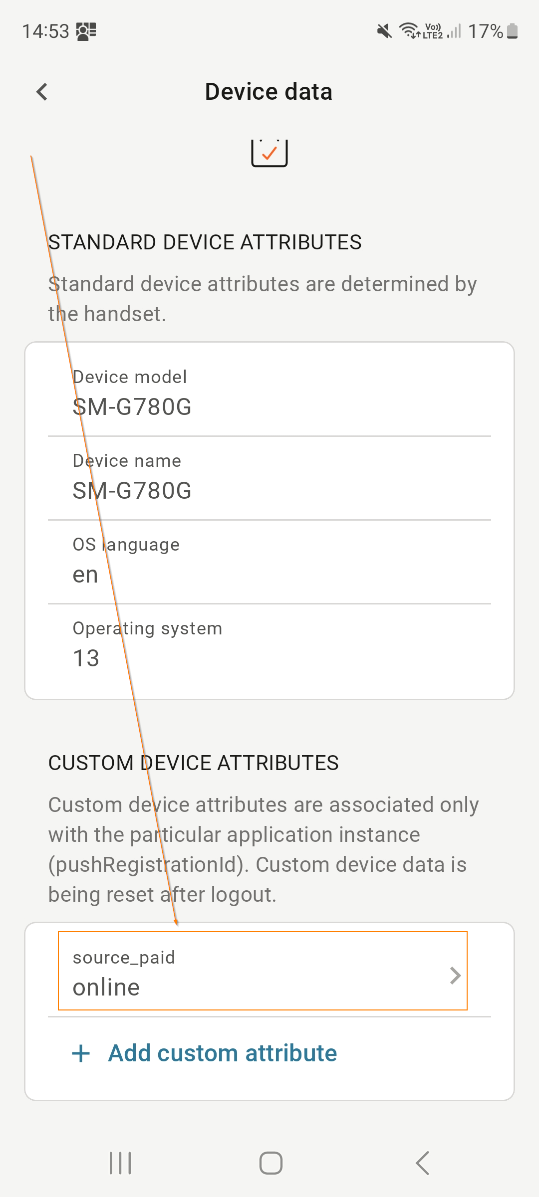 Custom attribute in demo app