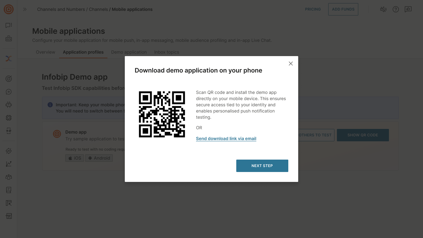 Image that shows how to access the QR code