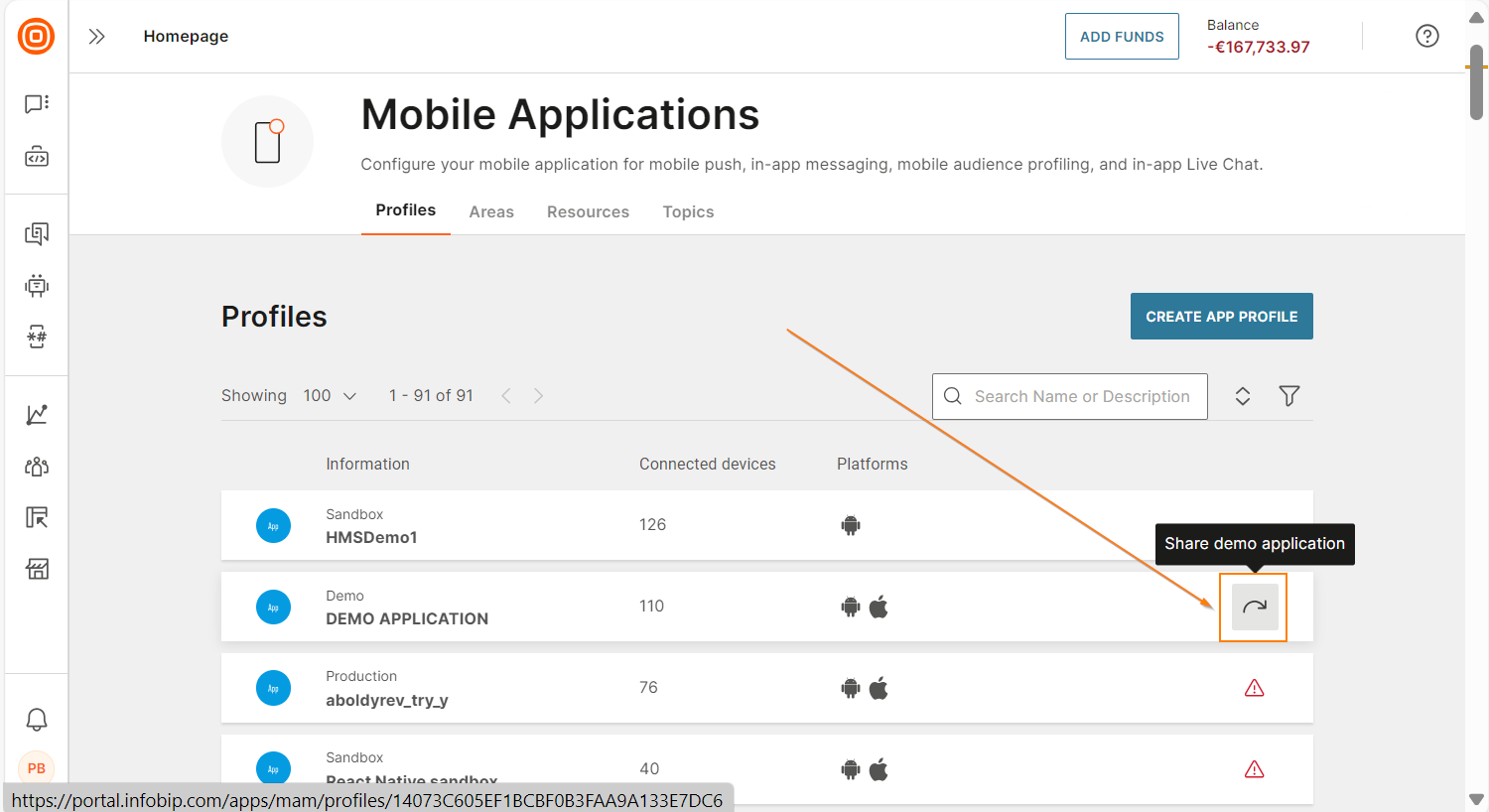 Share demo application