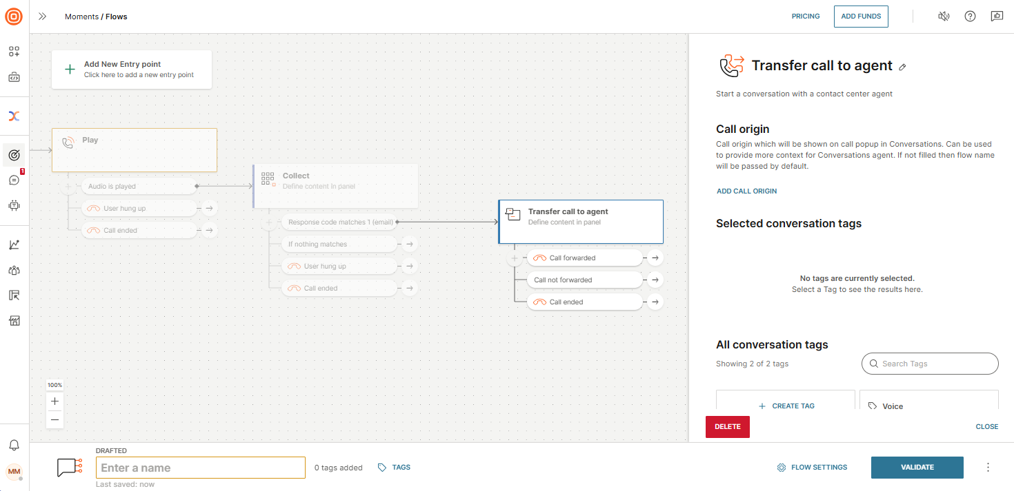 Conversations - Outbound flow tags