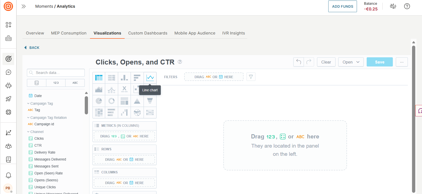 Image that shows how to name a visualization and select a chart type