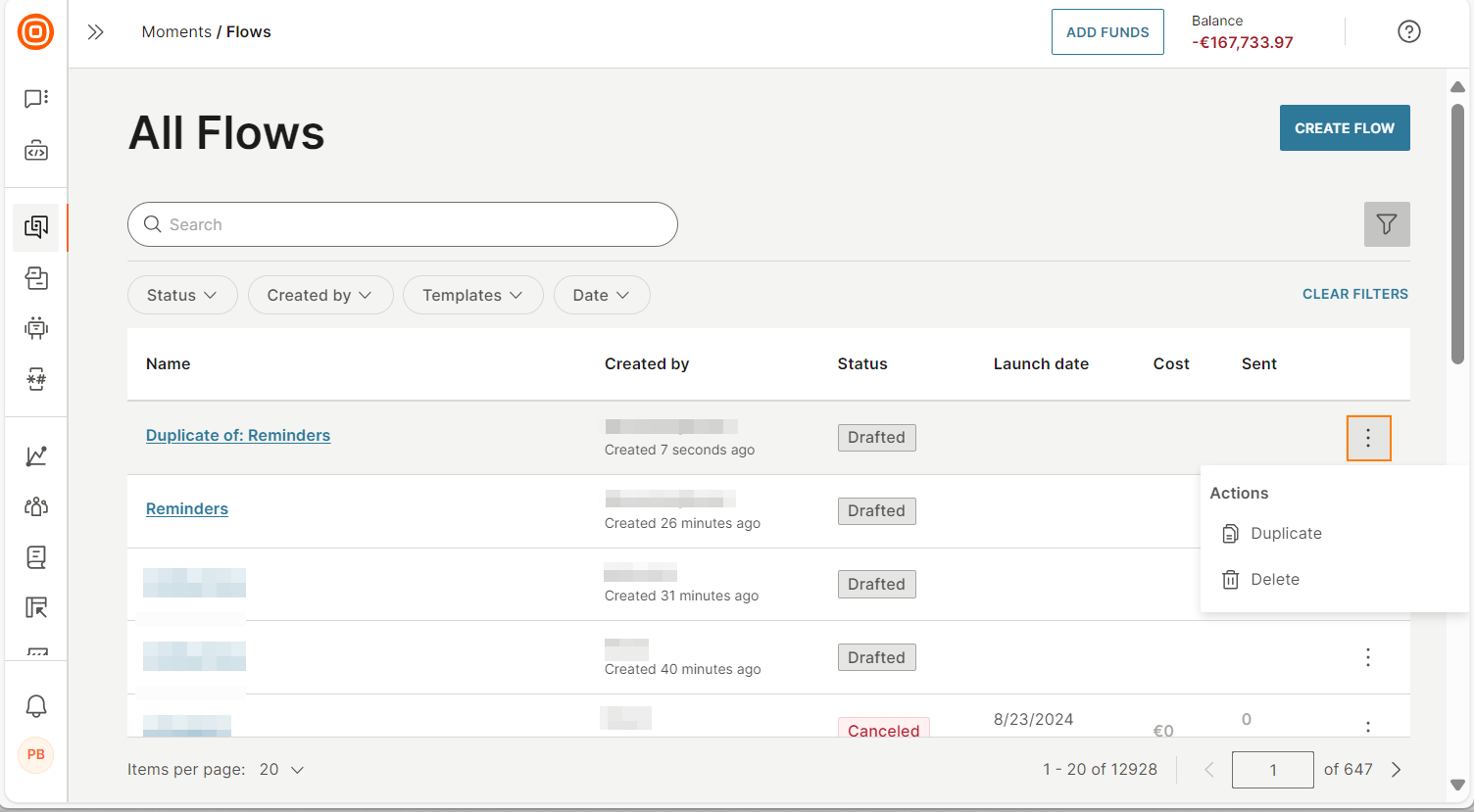 duplicate communication flow on cpaas