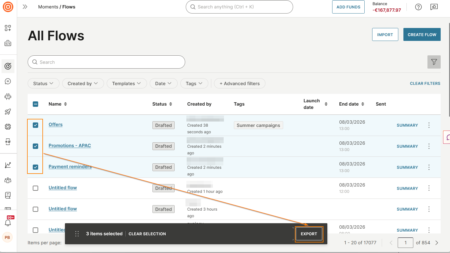 Image that shows how to export