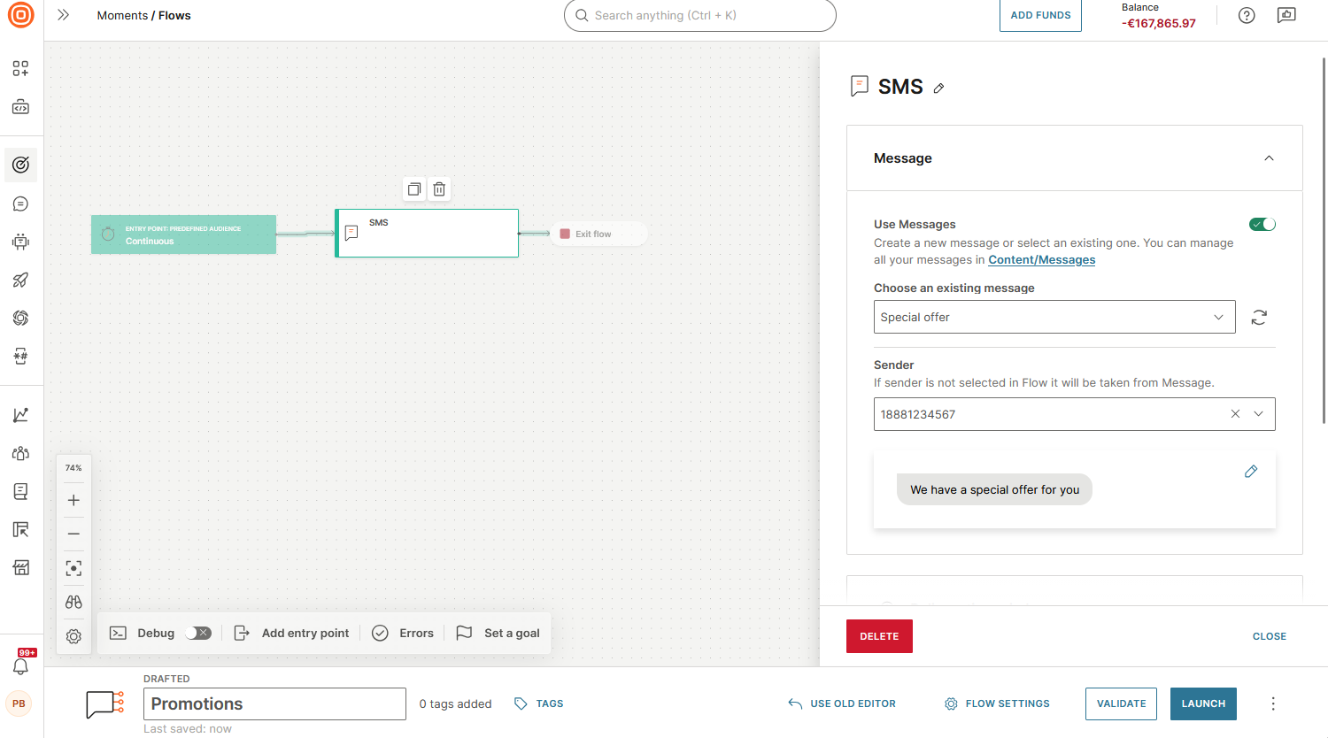 Image that shows the flow editor