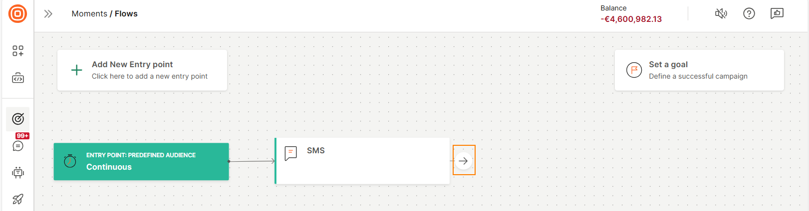 Image that shows Image that shows how to add an element to the flow editor