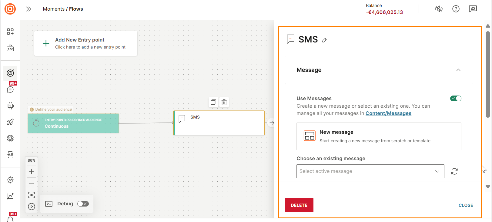 Image that shows how to configure an element