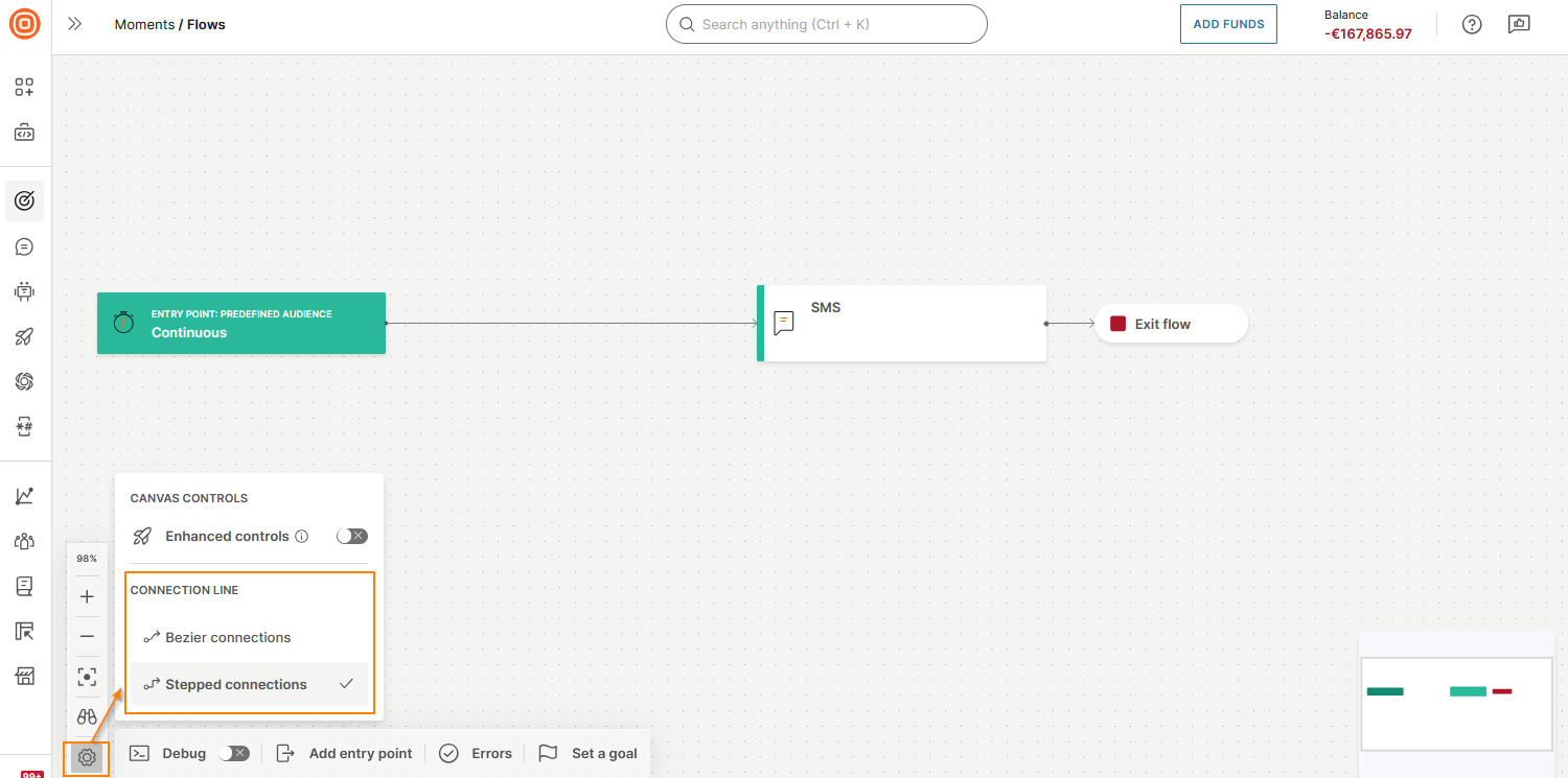 Image that shows how to change the appearance of connector lines