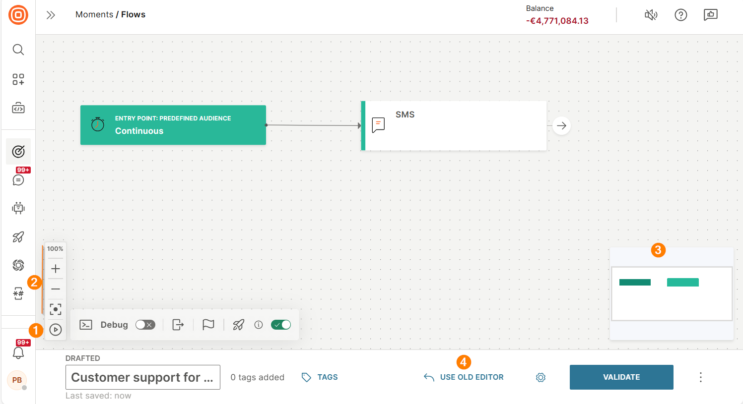 Image that shows how to navigate in the flow