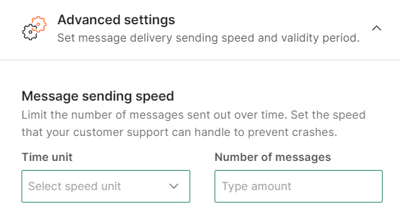 Configure the message sending speed