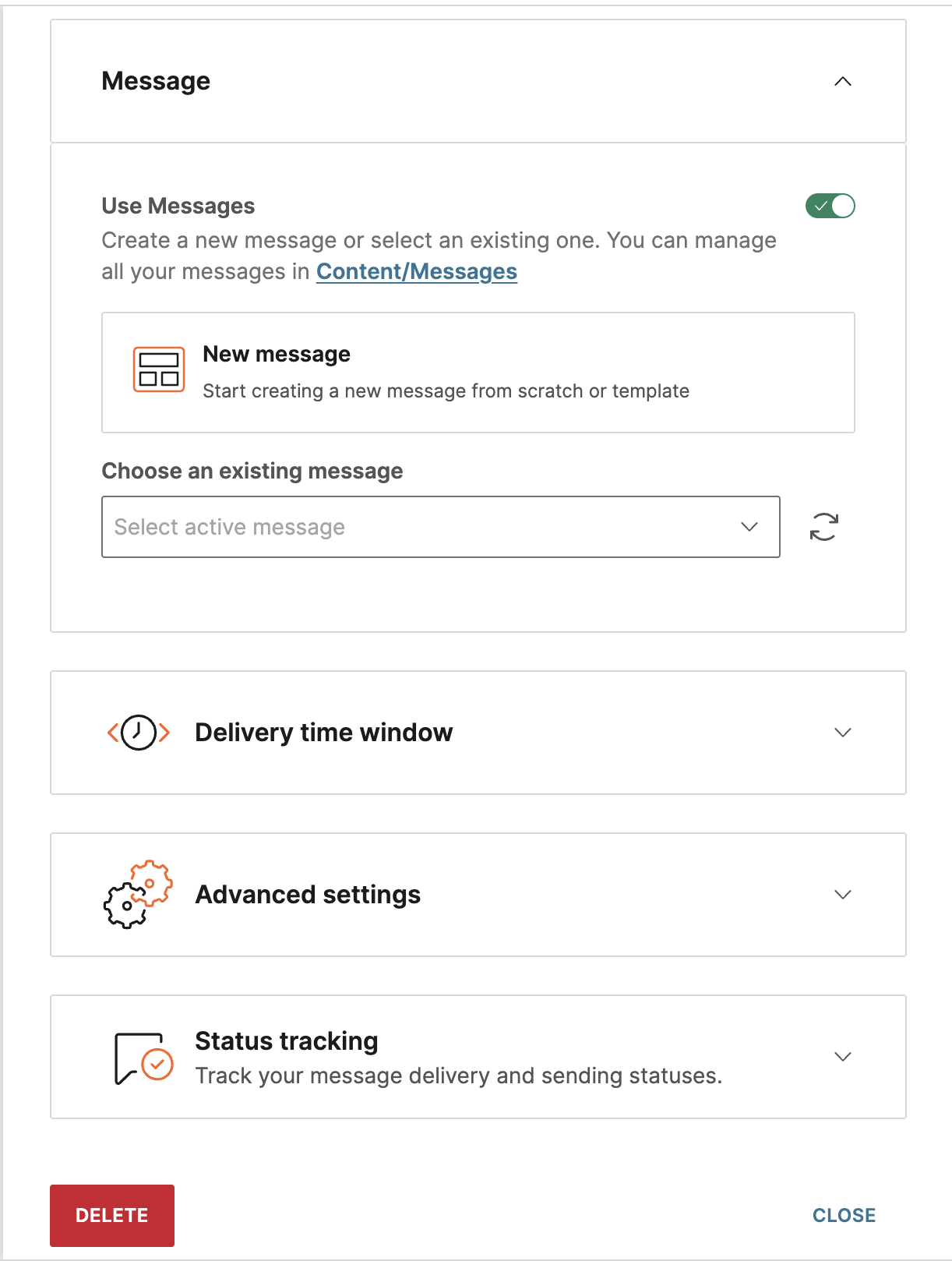 Configure channel options