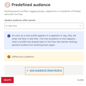 Add audience manually