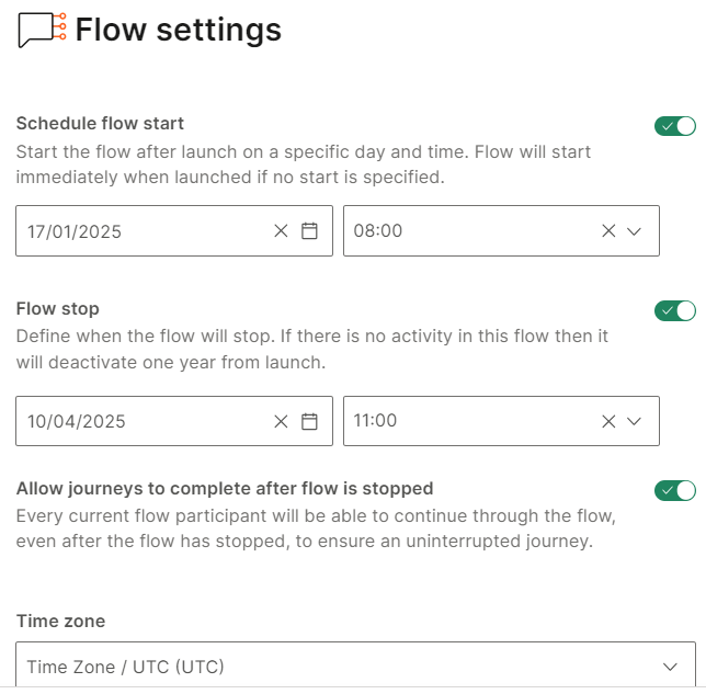 Scheduling a flow