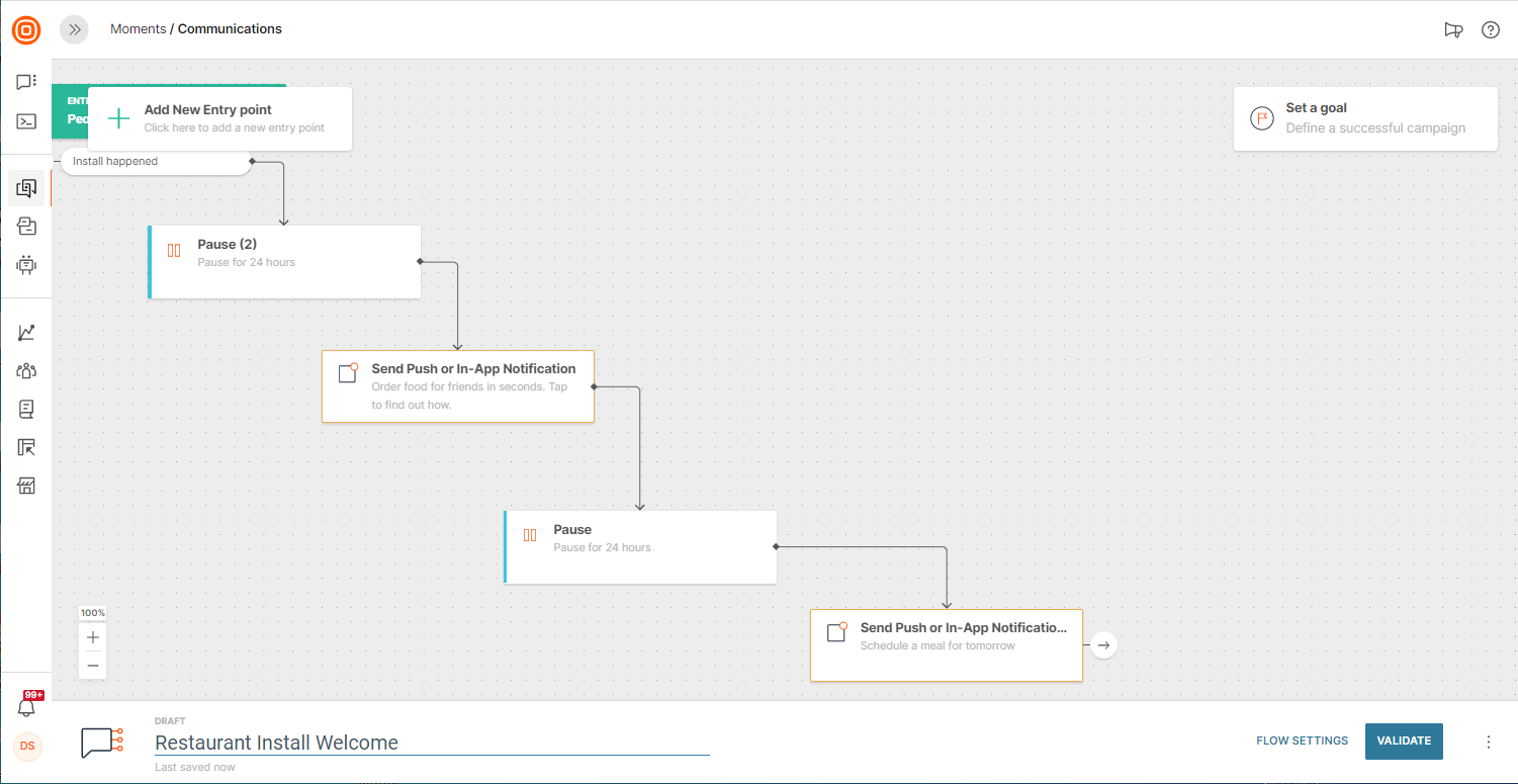 Image that shows how to create a flow from a custom template