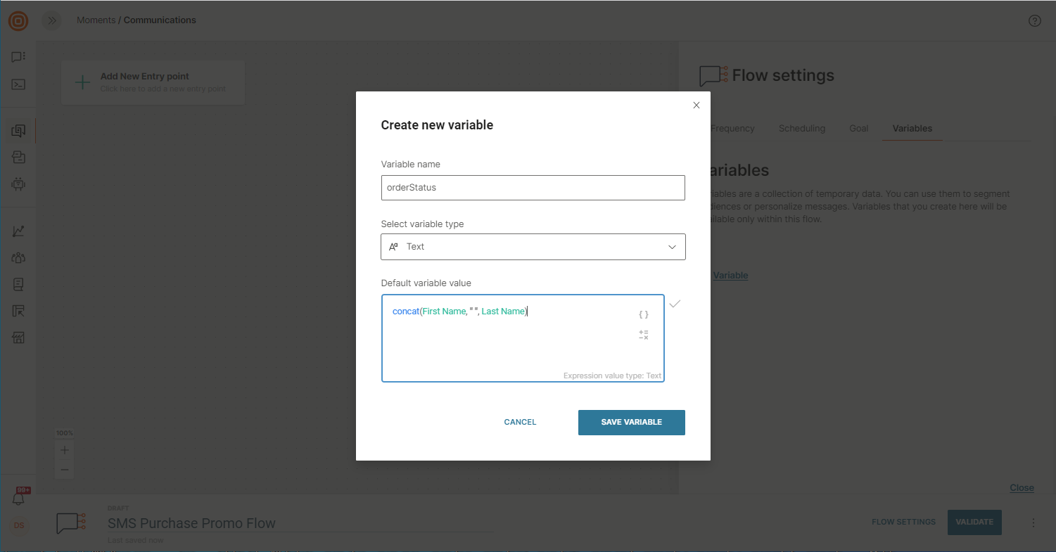 Use formulae in flow variables