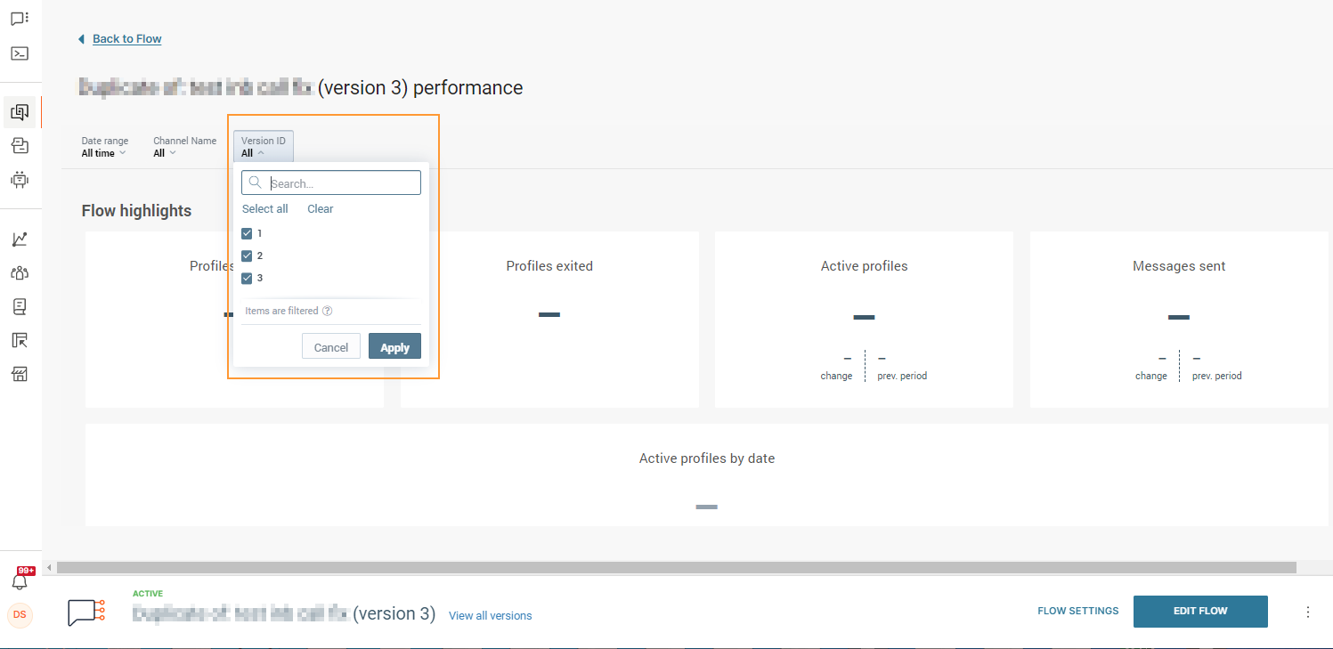 View the performance of a flow version