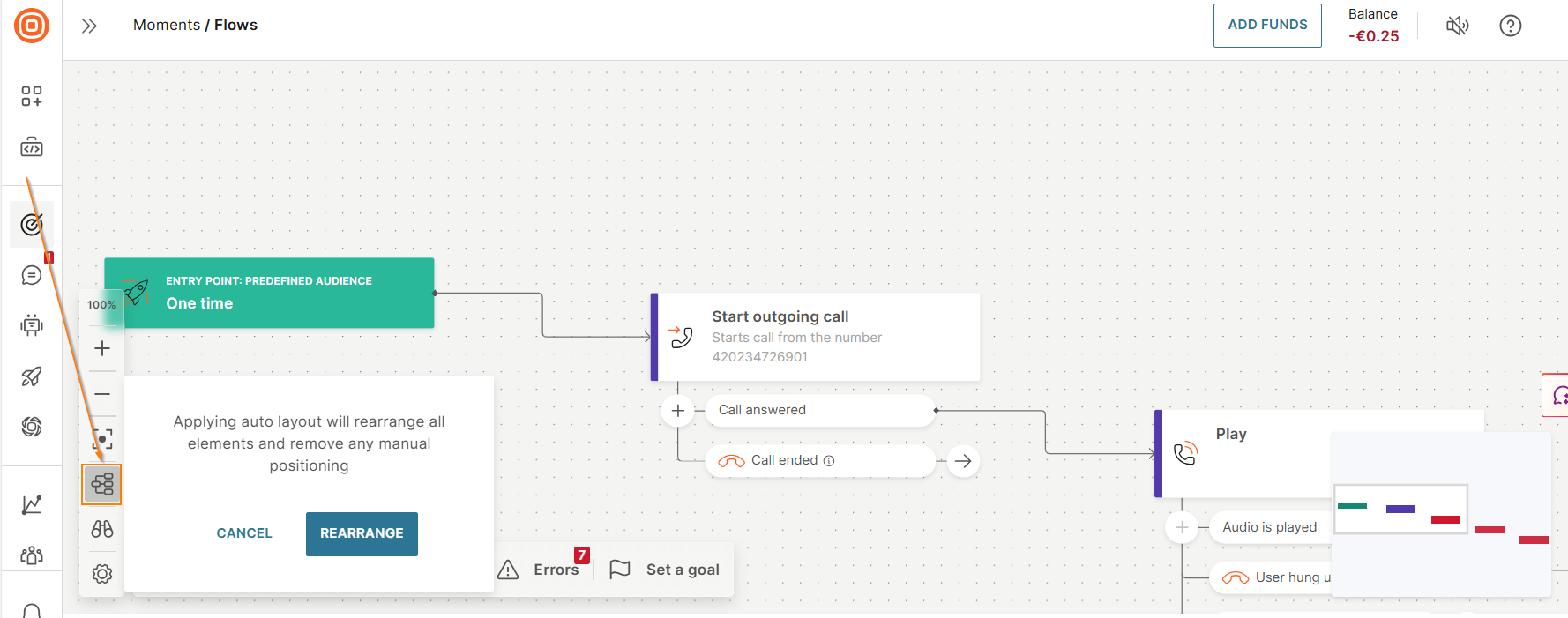 Image that shows the Auto layout option