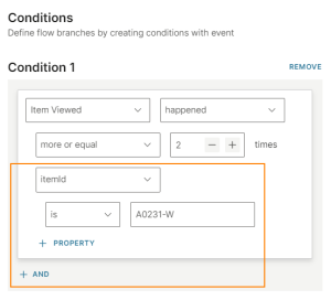 Add properties to the condition
