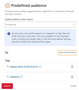 Add audience in Predefined attribute entry point