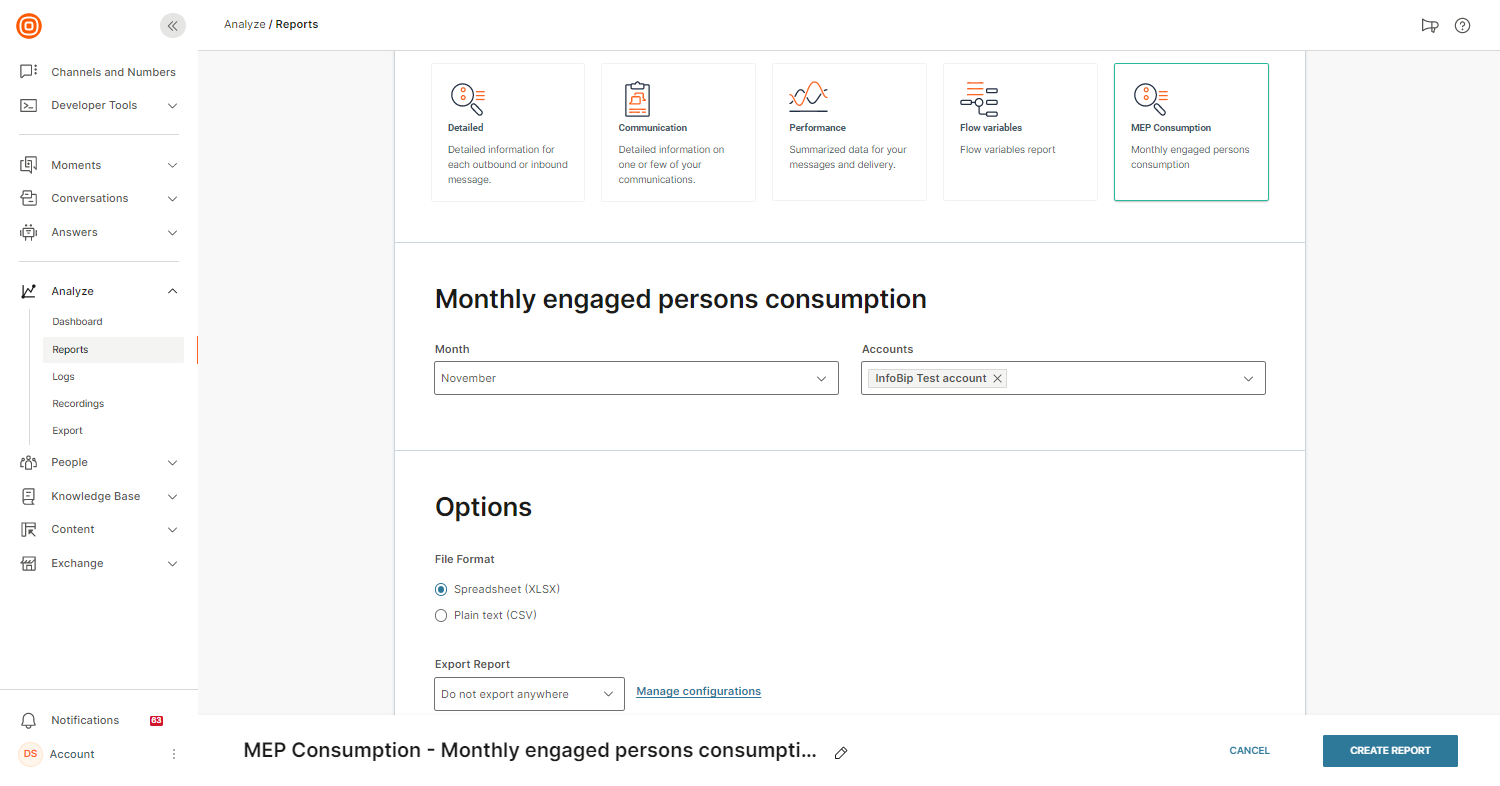 MEP Consumption Report 