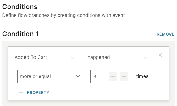 Select the operator for the condition