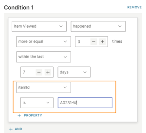 Add properties to the condition