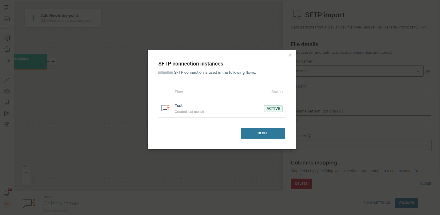 Moments SFTP Import Server Instances