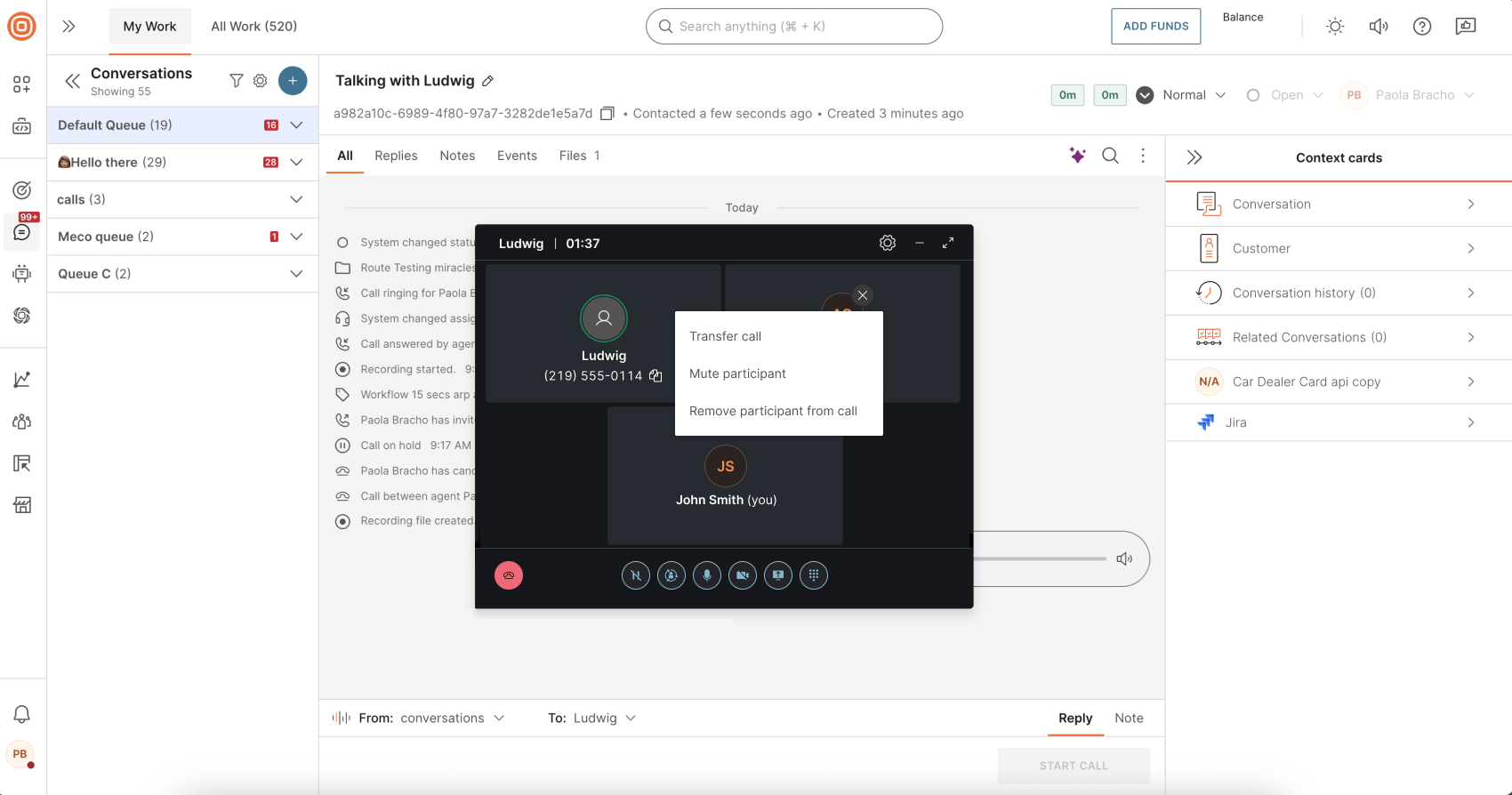 Group call invitee view