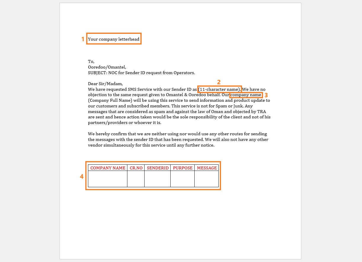 Essentials - Oman NOC template local