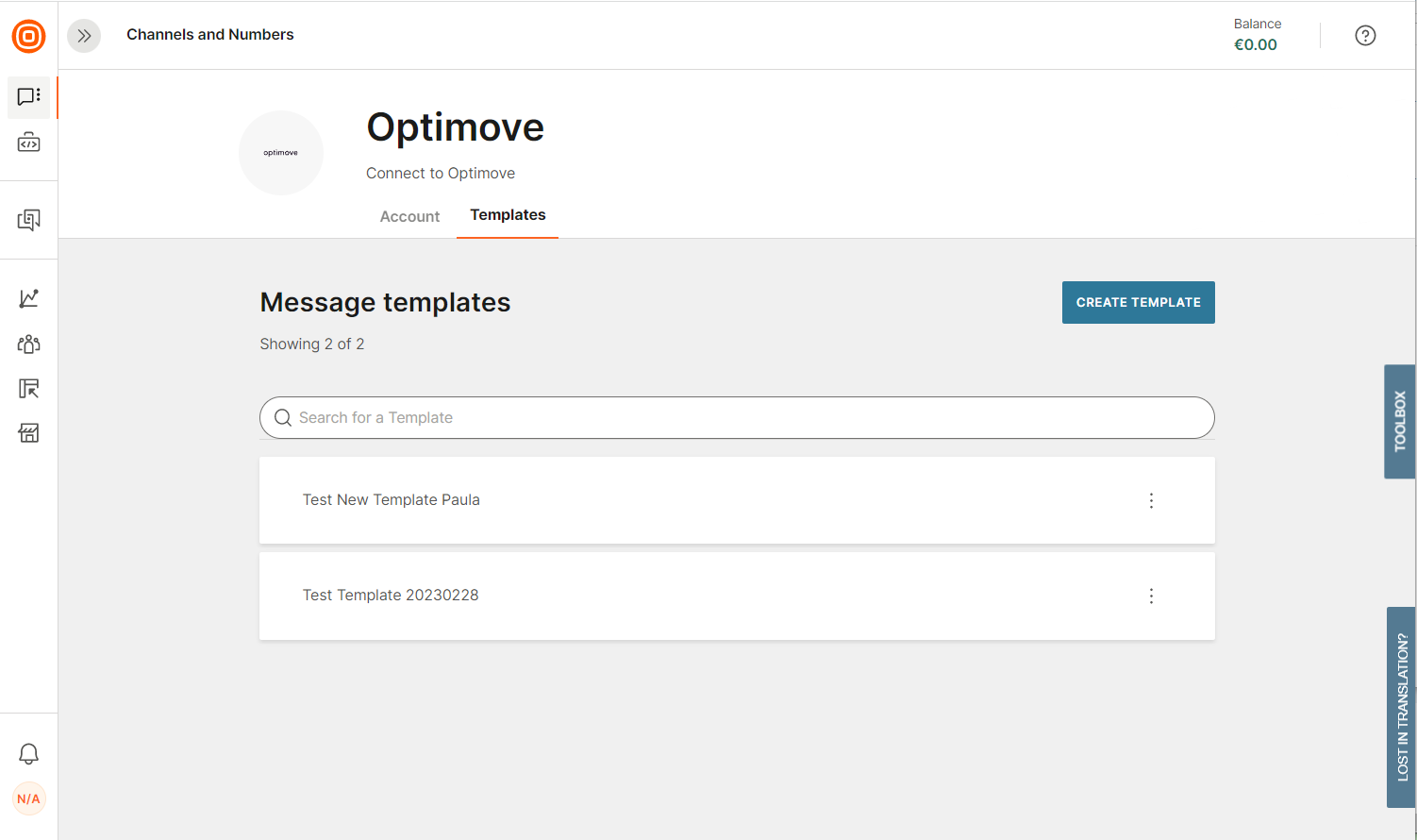 Optimove templates list