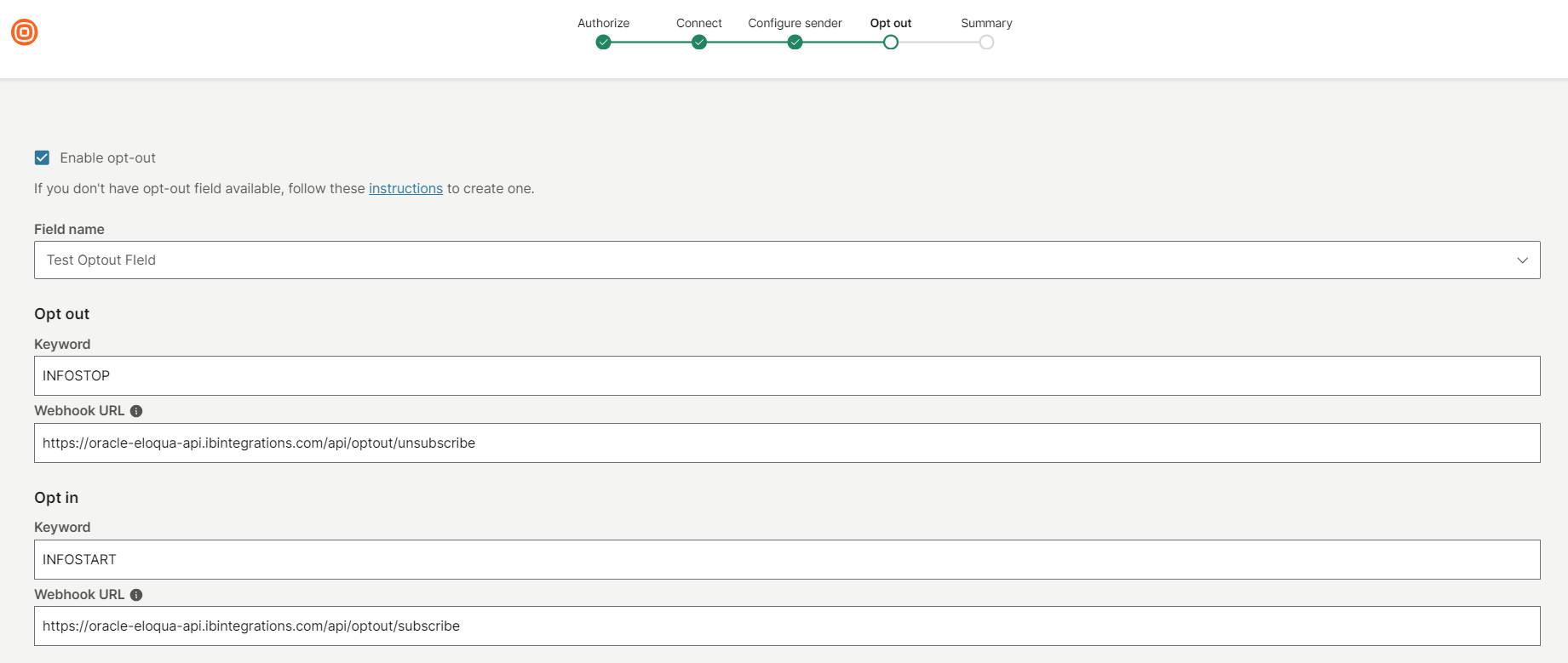 Oracle Eloqua configure opt-out