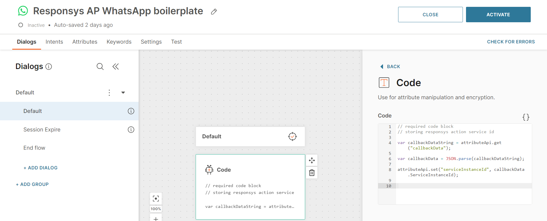 End Flow in Answers for Oracle Responsys