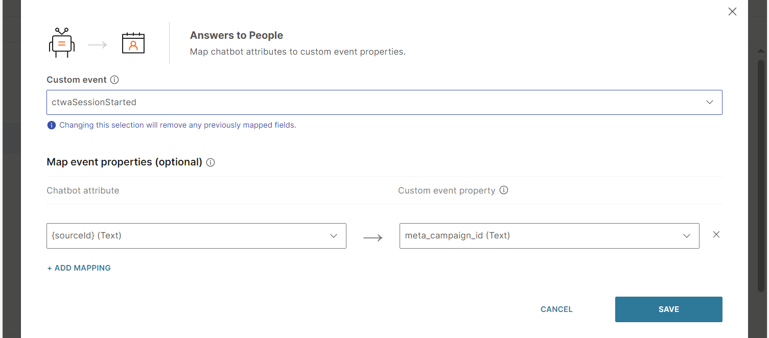 Add People custom event element to chatbot