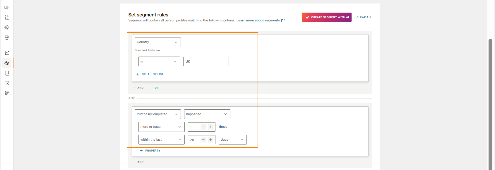 Segment rules are generated