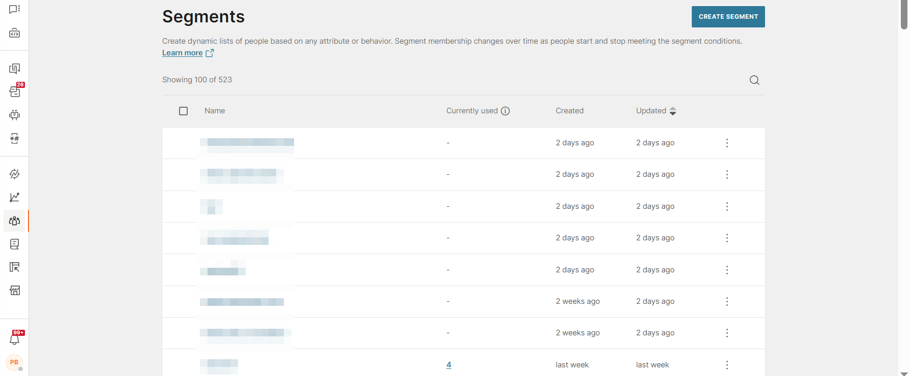 Working with segments