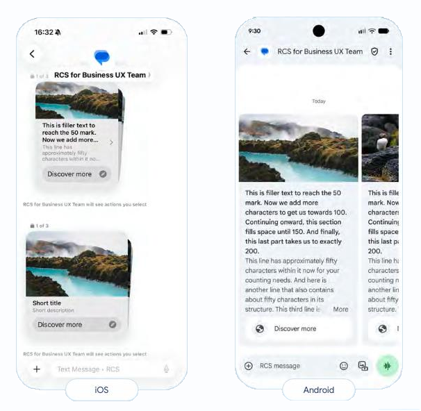 Carousel rendering comparison between iOS and Android